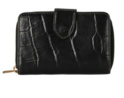 Mulberry Trifold Wallet, Croc Embossed, Black, MIC, 2*
